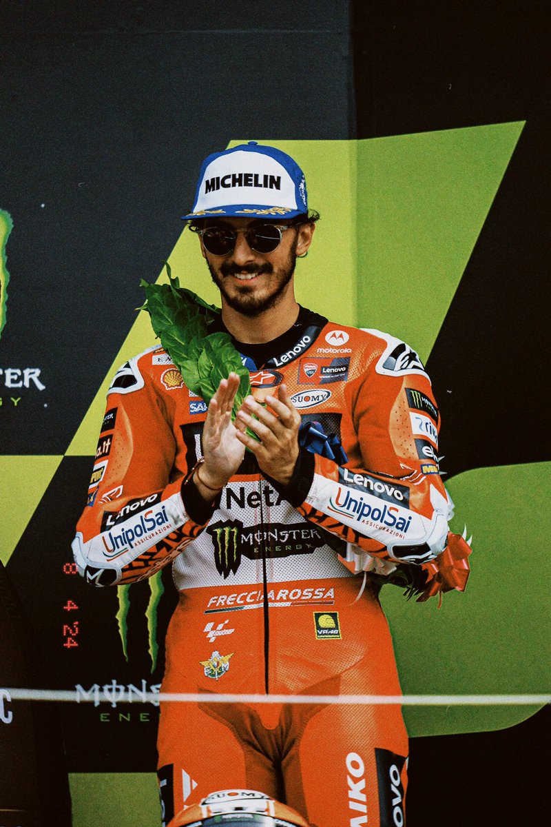 PeccoBagnaia's tweet photo. #BritishGP 🇬🇧 

What a beautiful story you are @motogp 
Happy 75th! #Go1Free https://t.co/xEXUNWiXHT