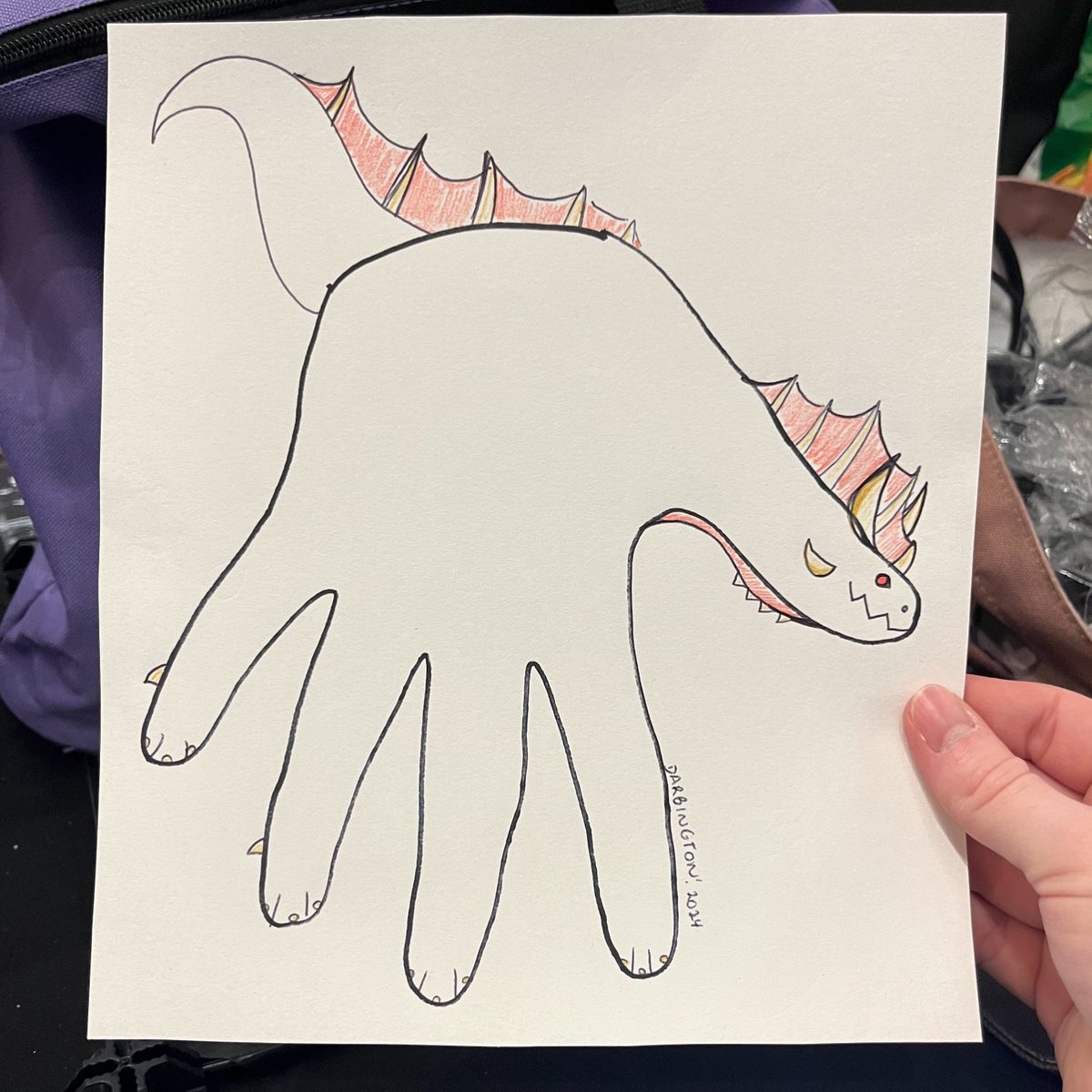 Hand turkey Sanity!!! 🦃 
Cutest art Nelle got for me at #Canfurence from Darbington ❤️