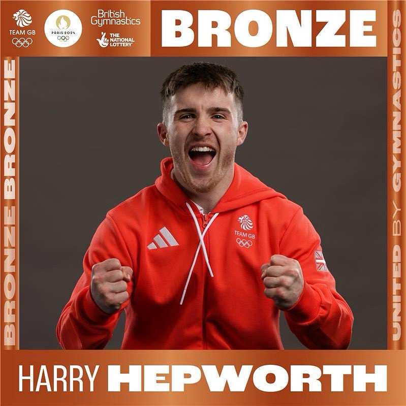 BritGymnastics's tweet photo. 🥉HARRY HEPWORTH TAKES BRONZE🥉

Harry, you’re sensational 🔥 With a massive score of 14.949, what a routine to be proud of 😍 

What a moment! ⭐️

#UnitedbyGymnastics https://t.co/RZobkvh3L7