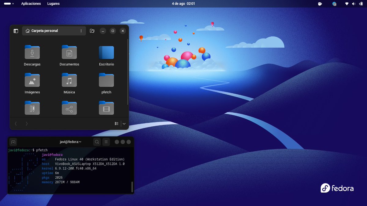 AcademiaOct23's tweet image. Buen domingo para todos. La era de Fedora con escritorio plasma llegó a su fin. Esto porque al menos en mi laptop, Fedora con escritorio Gnome va mucho más fluido y la experiencia de uso es definitivamente mejor para mi. 

Saludos 🫡 

#FedoraLinux
#Fedora
#GNULinux