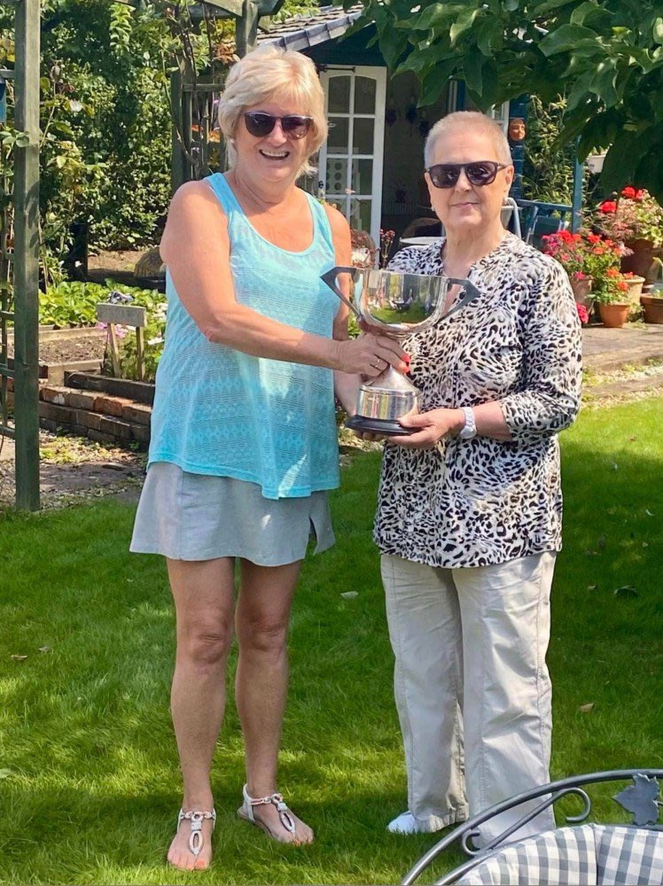 Barbara is our speaker finder and over the past year has arranged some very interesting speakers for our Wednesday night meetings . She is being presented with the Lamplighter of the year award by President Bernadette.