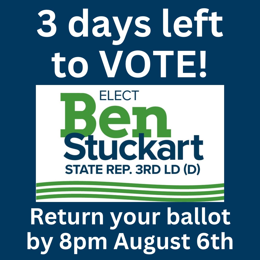 3 days to primary!   Come waive signs with us Monday!!!  7:30-8:30.  Meet at corner of 29th and Grand….