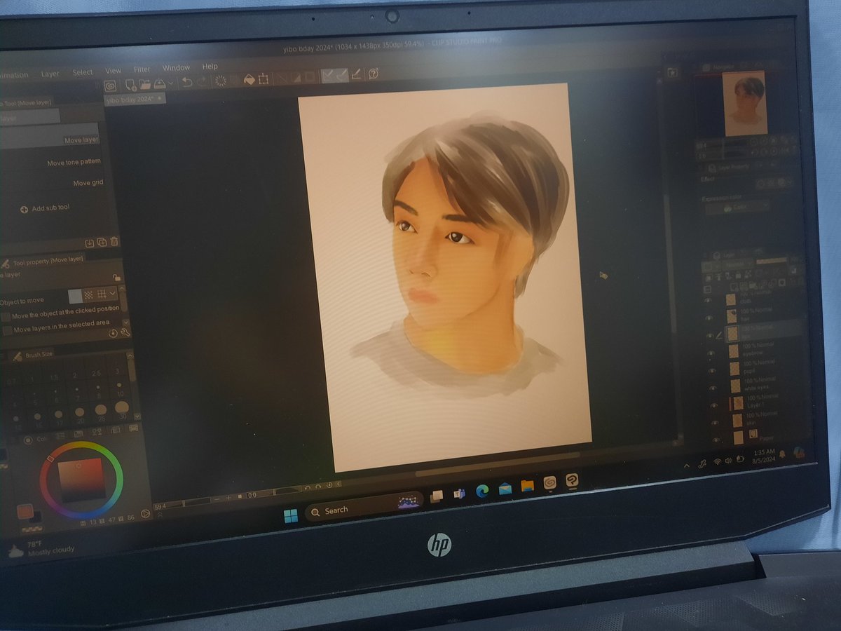 WIP...wish I really could finish this drawing before yibo bday but it's been a year since the last time I drew something (busy with study), and I became a little bit rusty 😅

But I'm not going to miss the chance to wish
HAPPY BDAY WYB 🥳🥳
#WangYibo王一博 #Happy27thYiboBirthday