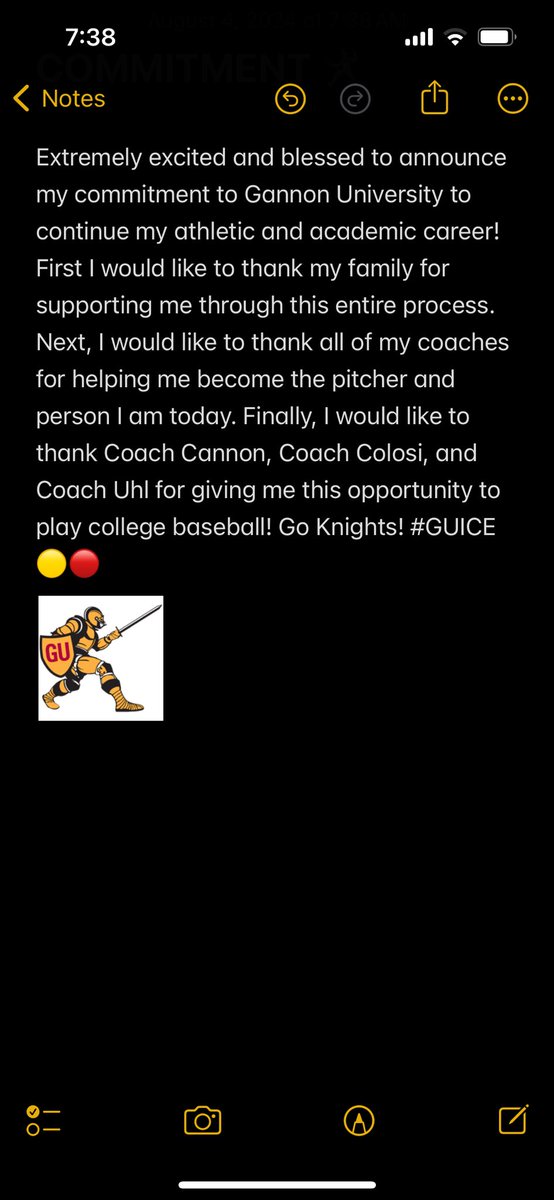 COMMITTED 🔴🟡 #GUICE
<a href="/GannonBaseball/">Gannon Baseball</a> 
<a href="/djcannon24/">DJ Cannon</a> 
<a href="/CoachUhl35/">Ryan Uhl</a>