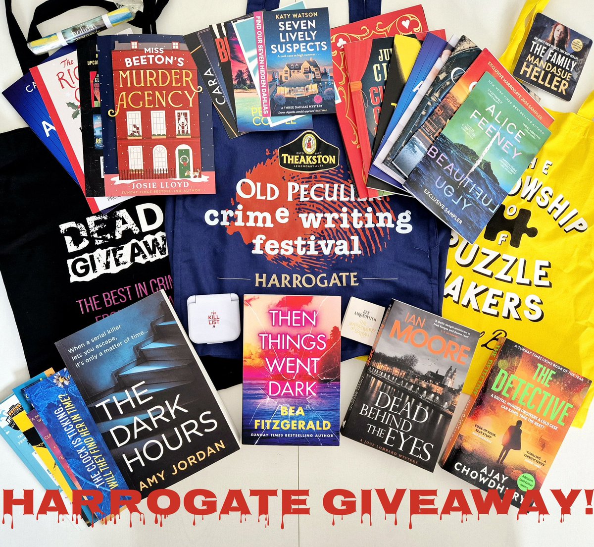 Harrogate #theakstonscrime Giveaway!! 

To win these Books, Totes, Samplers etc all you need to do is...

🔍 Follow
🔍 Repost 

Extra entry: You can enter on the picture app 😉

The giveaway closes Sunday 11th August at 6pm. 

UK only. 

Not affiliated with anyone!

Good luck!!