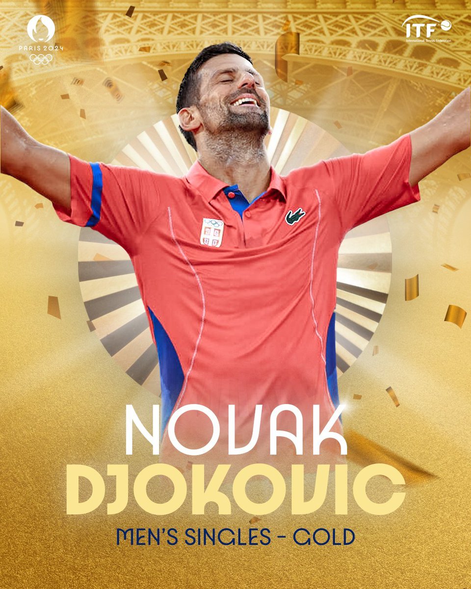 Garuda_Dhwaja's tweet photo. 1 x Olympics Gold Medal 🥇
10 x Australian Open 🇦🇺
3 x Roland-Garros 🇫🇷
7 x Wimbledon 🇬🇧
4 x US Open 🇺🇸
7 x ATP Finals 🏆

 Novak Djokovic  is the only player in tennis history to win every big event at the age of 37 ! 🫡

 #GOAT 👑
#ParisOlympics2024 https://t.co/deUeLtUcj0