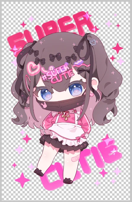 セット内容その②新刊収録イラストのSDバージョンのミニクリアカード3枚セットです!色んな衣装のうさぎ大好きJKちゃん!実は、うさぎ大好きJKちゃんの誕生日(8月22日)の記念に作ったんです! 