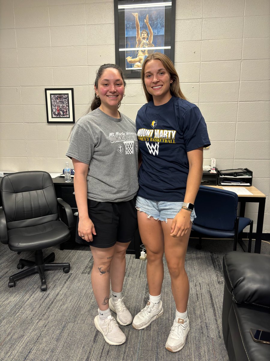 Excited to announce my official offer to play basketball at Mount Marty!! Thank you coach <a href="/Coach_Bertram/">Allan Bertram</a> and coach marissa! Go lancers!! 💙💛🤍<a href="/MMULancersWBB/">Mount Marty Women’s Basketball</a>