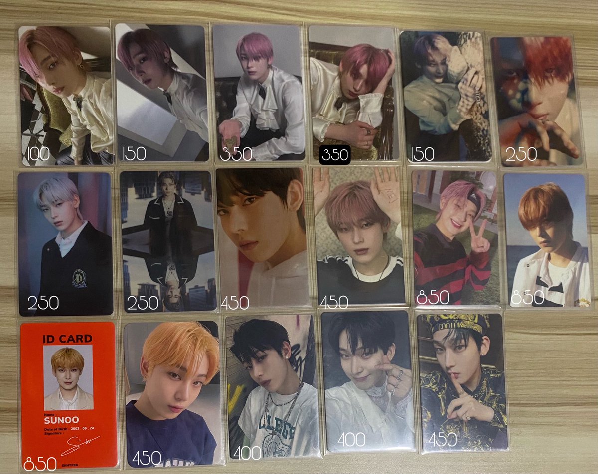 #sun_market
wts | lfb | ph

Enhypen Sunoo Pc

- price: 7k php set only 
- 6.7k php payo (1 week)
- can do hatian but will send to one address only
- 8.5-10/10 condi

🏷️ enhypen sunoo darkblood senkou sadame target lazada pob m2u UMS hybe