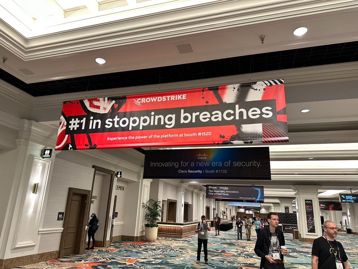 vx-underground (@vxunderground) on Twitter photo CrowdStrike showing up to advertise at a conference after their record breaking accidental DoS is absolutely crazy
(image stolen from <a href="/_xpn_/">Adam Chester 🏴☠️</a>) CrowdStrike showing up to advertise at a conference after their record breaking accidental DoS is absolutely crazy
(image stolen from <a href="/_xpn_/">Adam Chester 🏴☠️</a>)
