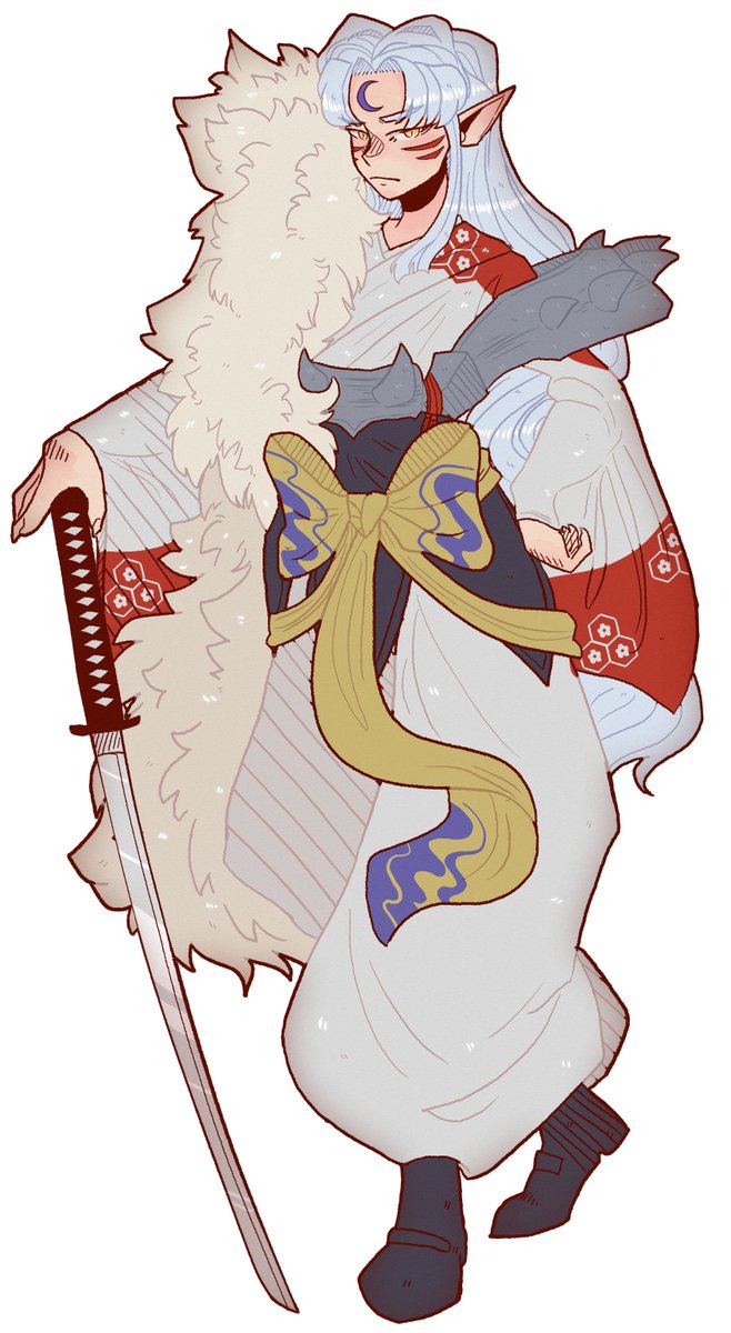 matchatown_jpeg's tweet photo. Who loves Inuyasha!?!?! I drew Sesshomaru for an art trade with @BeneathTheGrove ! https://t.co/wtxRQq4o8P