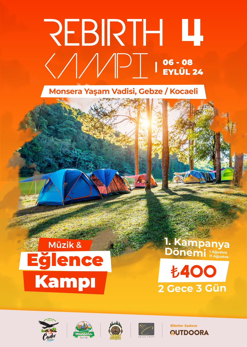 Yeniliklerle dolu etkinliklerimizle 6-8 Eylül #gebze de gerçekleşecek olan Rebirth 4 kampımız 🏕️🏕️
#açıldı #instagram #kamp #cadirkeyfi #borsa #gezi #kocaeli