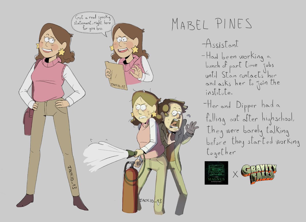 Jackid_13's tweet photo. I have so much stuff to do, but this was plaguing my mind and I had to get It out of my system the magnus archive x Gravity falls https://t.co/cbpjupoxvV