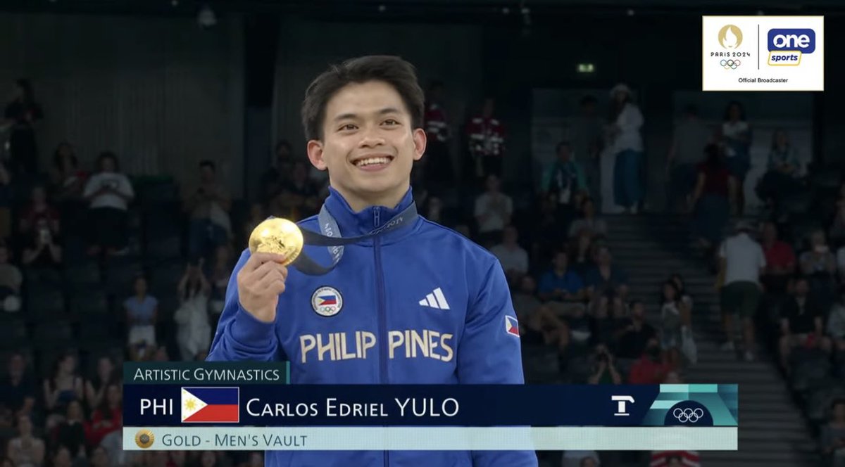 gretsfullido's tweet photo. Grabe!!! 2 Golds for CALOY YULO! Congratulations on winning your 2nd Gold medal for the Vault at the 2024 Paris Olympics 🥇🏆🙌🏼
#Paris2024
#caloyyulo
#CarlosYulo
Via @OneSportsPHL https://t.co/gI2Lfwej7M