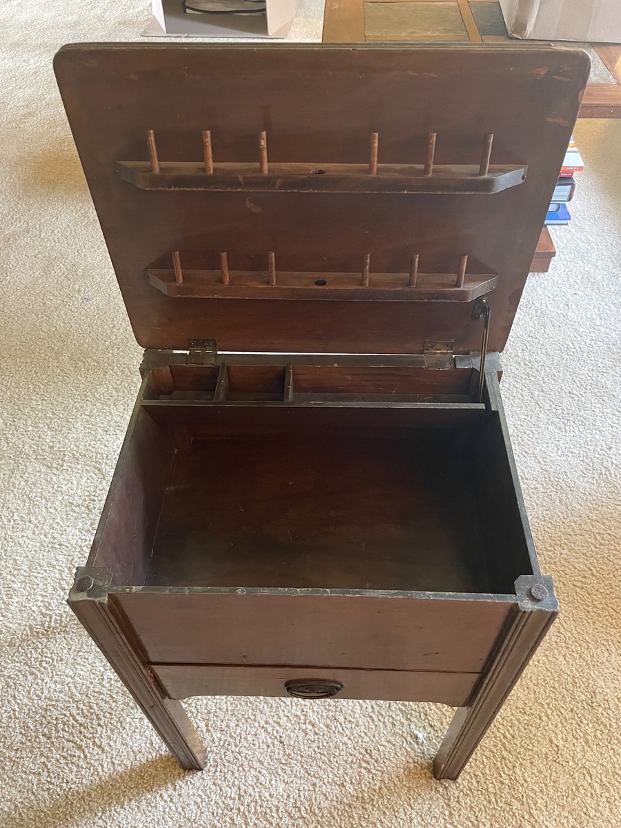 ovaldiamond's tweet photo. @tagsalegirl Here’s an easy question for you. I purchased this small sewing chest at a yard sale for $4. I like it as is but what’s the best way to clean it? It was used indoors but seems a bit grimy. https://t.co/M0akkQSZOw