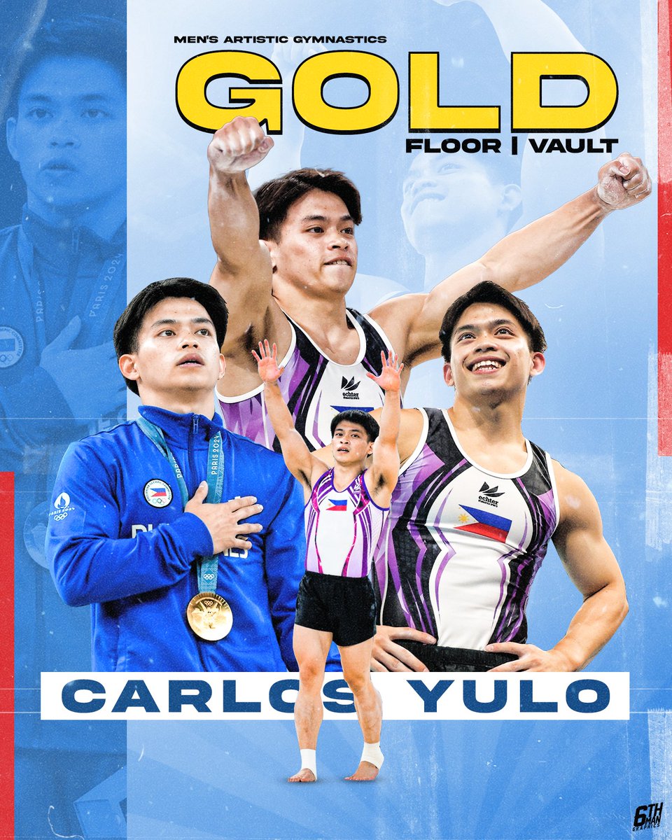 TWO OLYMPIC GOLD MEDALS FOR CARLOS YULO! 🥇🥇
.
.
.
.
.
.
#ParisOlympics2024 #Philippines #CarlosYulo #mensartisticgymnastics #6thManGraphics #GOLD