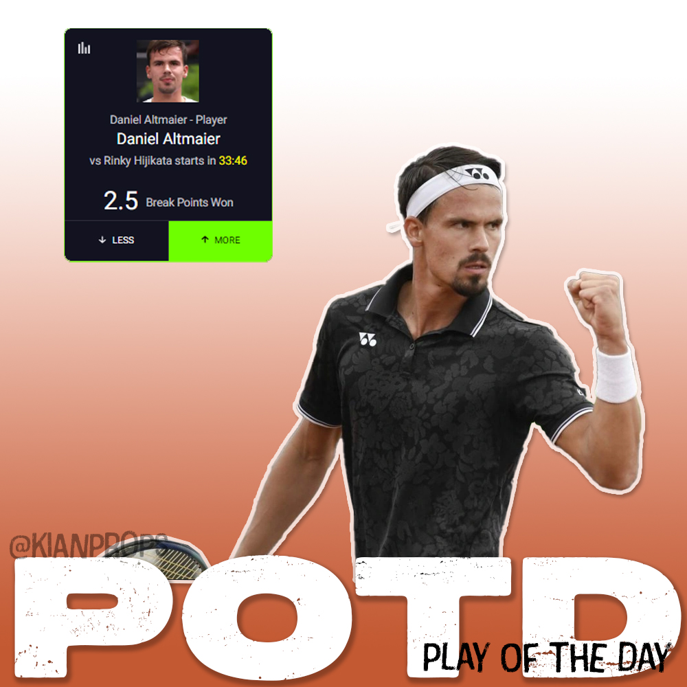kianprops's tweet photo. #PrizePicks #POTD #Tennis #DanielAltmaier https://t.co/zXumWkXu4T