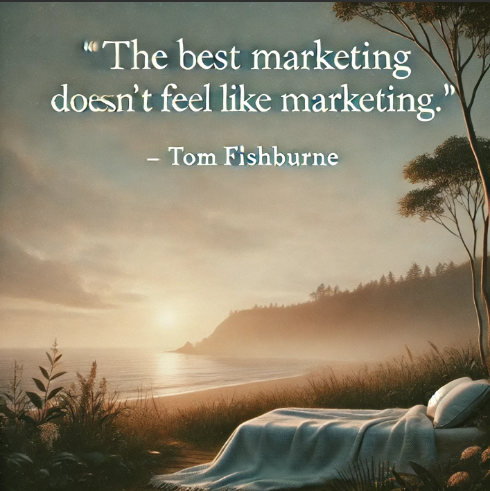 BullseyeDigital's tweet photo. Sunday Inspiration: 'The best marketing doesn't feel like marketing.' - Tom Fishburne. How are you making your marketing feel more natural? #MarketingInspiration https://t.co/NcRWrTvzNK