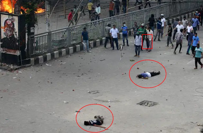 mahfuzkhabbab's tweet photo. Hasina's terrorists killed several students by firing directly on the students in Uttara and left the bodies on the road.
#StepDownHasina #ReverseBrainDrainBD https://t.co/GCG5TCpx52