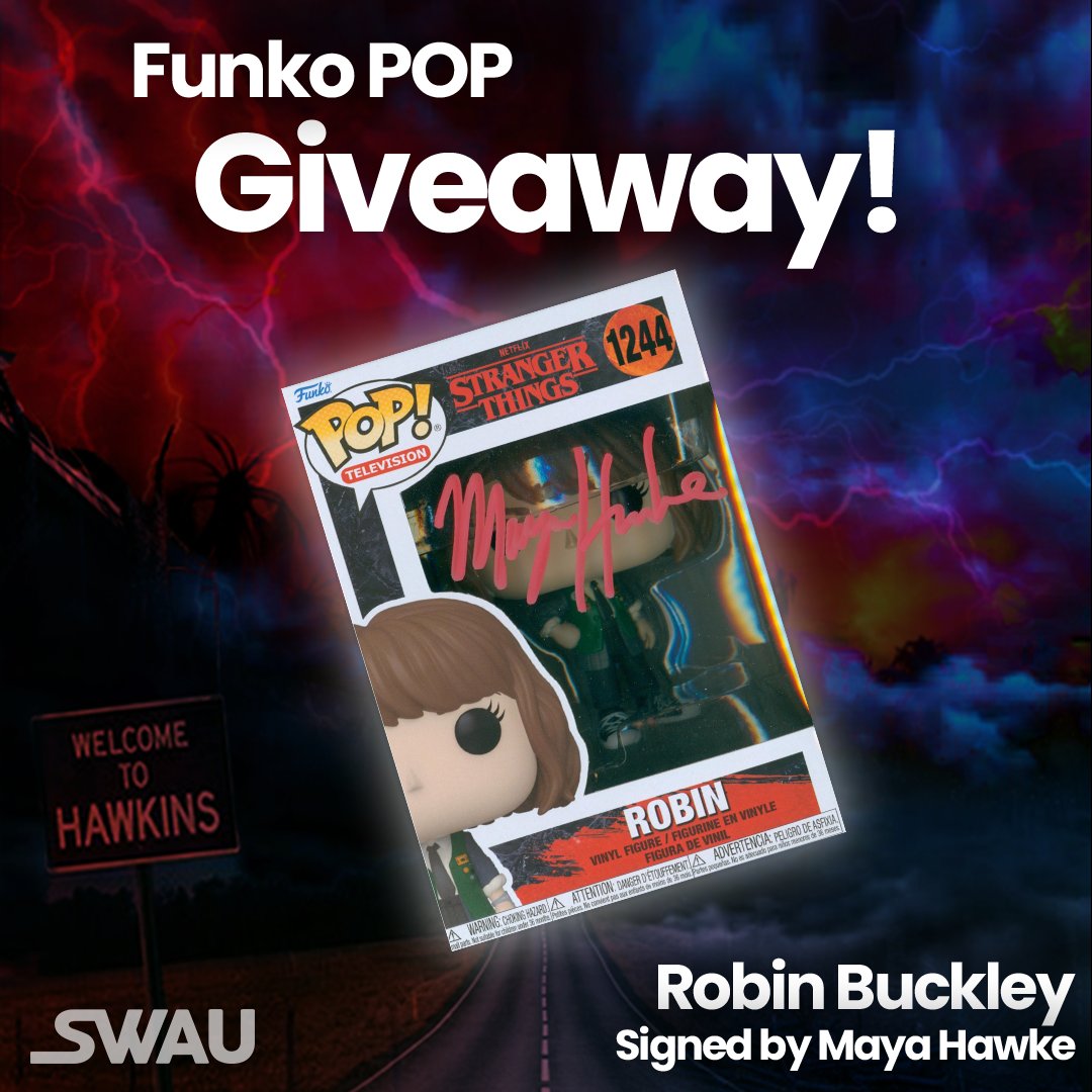 swau_official's tweet image. Listen up, Stranger Things fans! 🤩 Enter to win this Robin Buckley Funko POP signed by Maya Hawke!

To enter:
• Follow @swau_official
• Like this post
• Retweet for an extra entry
• Tag one friend per REPLY for extra entries

Winner will be announced next week. GOOD LUCK!