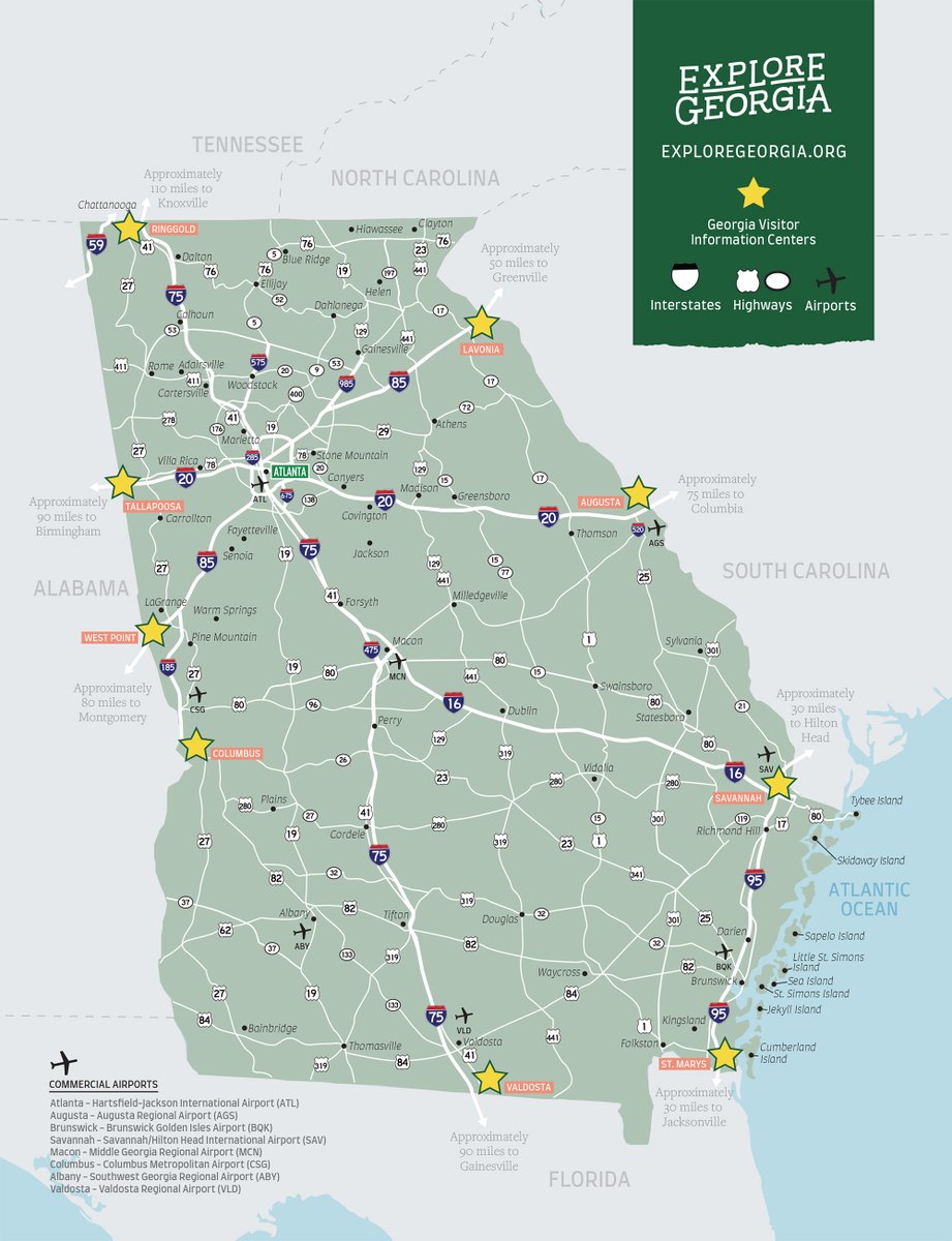 We're here to help during Tropical Storm Debby. To find hotels + lodging availability, assistance from our Visitor Information Centers (VICs), and travel information in Georgia, please view our Travel Information page: exploregeorgia.org/travel-alerts