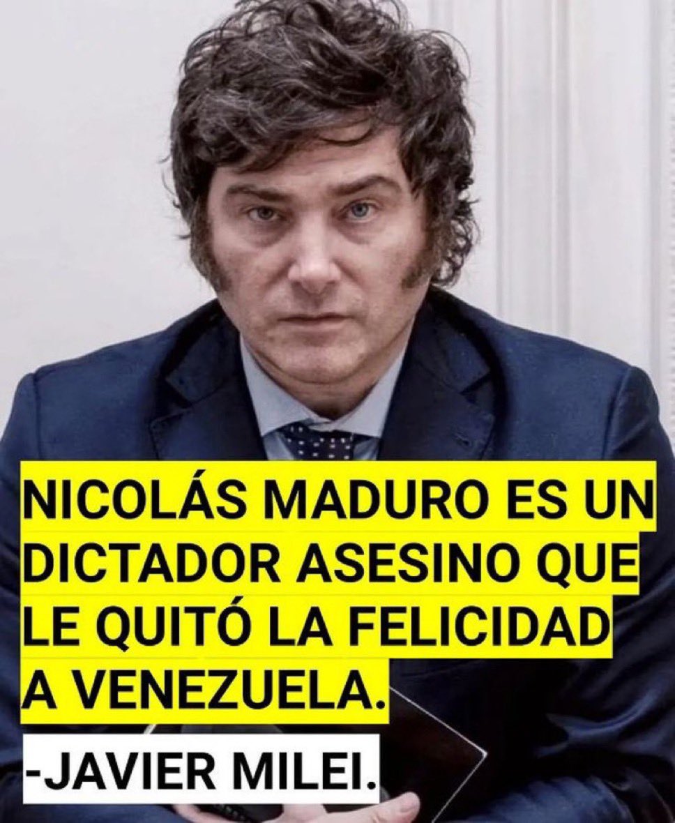 Gracias por apoyar a la libertad de Venezuela, presidente Javier Milei 🇻🇪🇦🇷 #VenezuelaLibredeDictadura