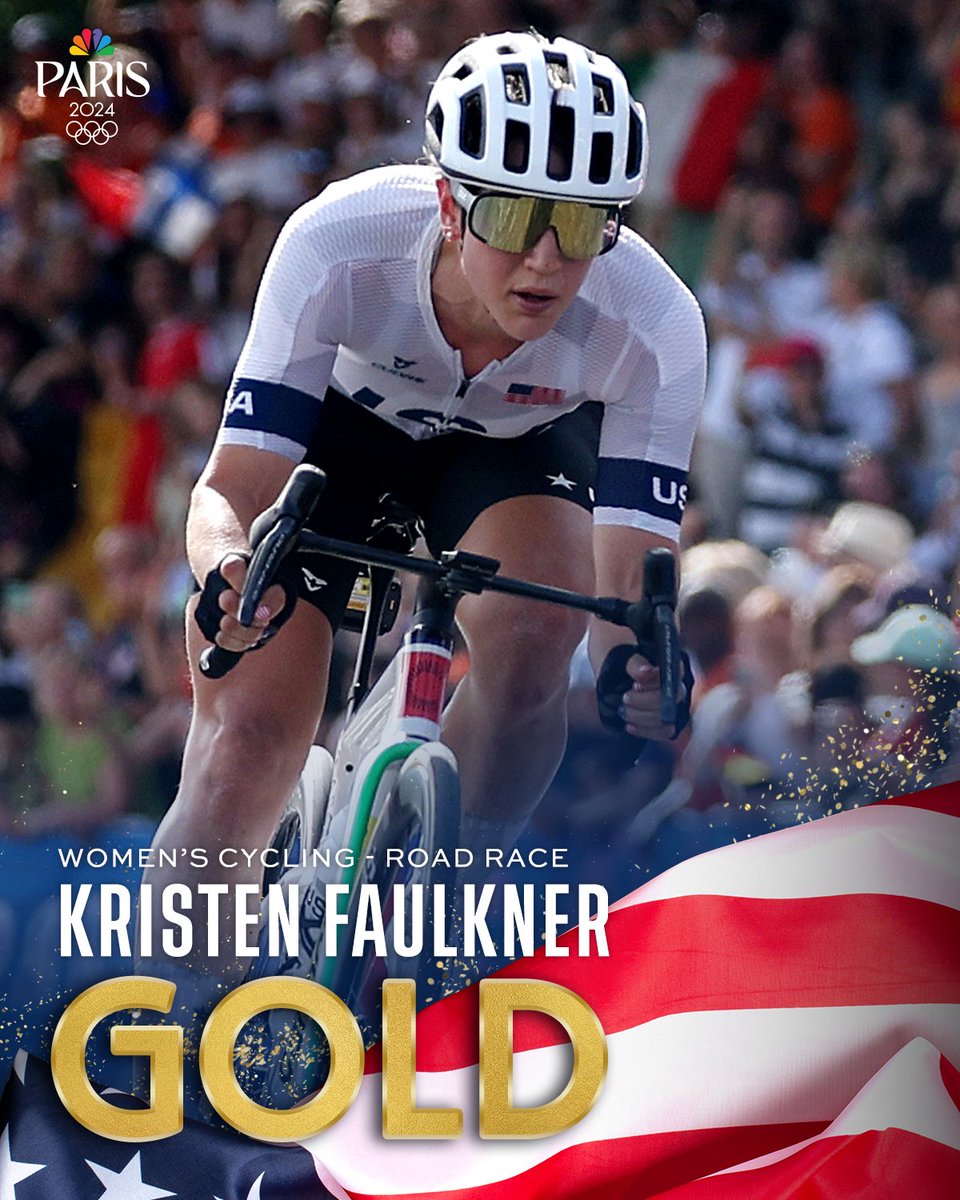 AMERICAN KRISTEN FAULKER WINS CYCLING ROAD RACE GOLD!!!! #ParisOlympics