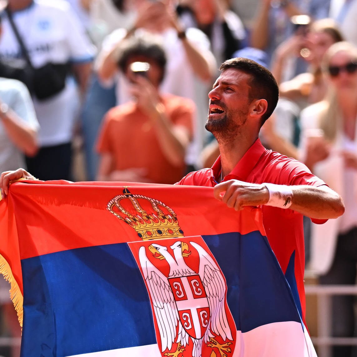 sandra4747_'s tweet photo. There are a million pictures I could post of today just as there are a million words I could say. I’m beyond proud of you and what you’ve achieved today. YOU ARE AN OLYMPIC GOLD MEDALIST. History isn’t done and age is just a number. There’s more to come! Idemo ❤️🇷🇸 @DjokerNole https://t.co/3yRQsnHYXb