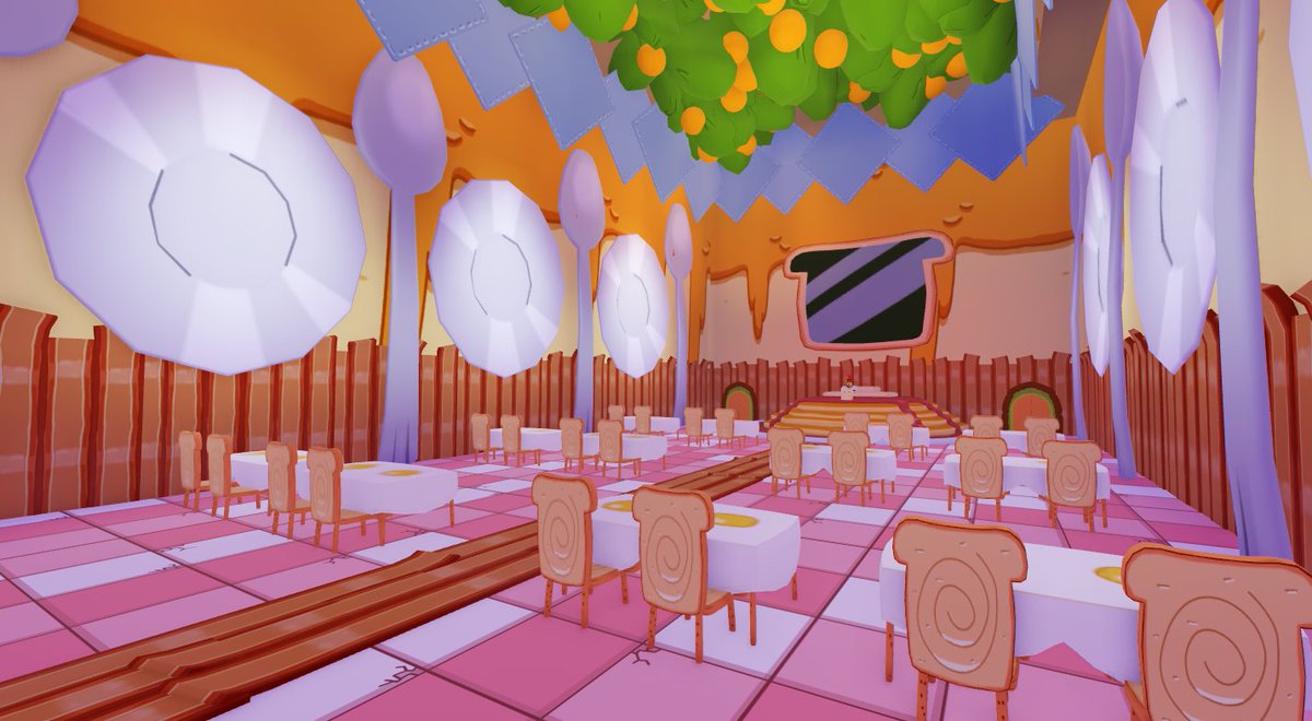Some more parts of the breakfast kingdom and ive also started working on the interior #roblox #robloxdev #blender #adventuretime