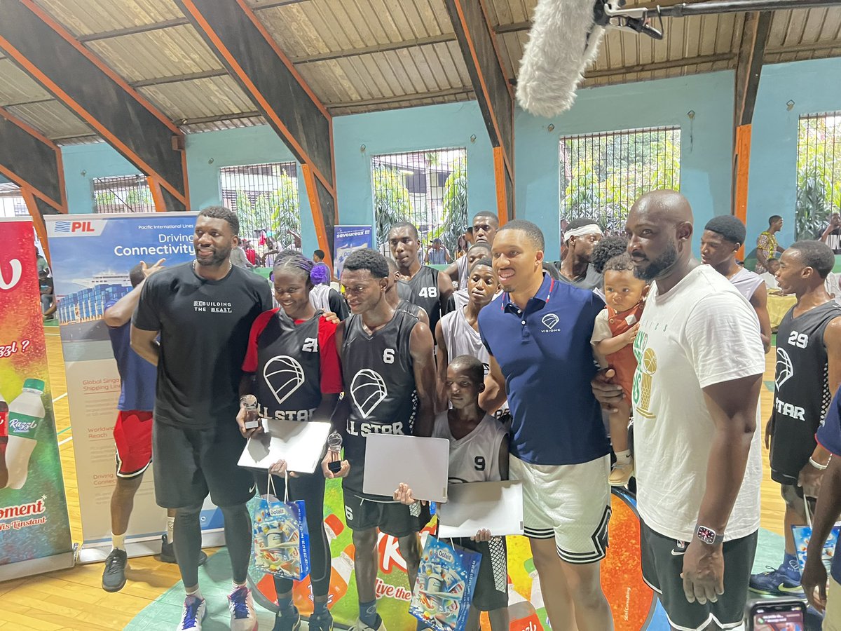 seleuhillary's tweet photo. Congratulations to @StevieThunder33 for putting together a state of the art Basketball training camp in Douala.

#GrantWill honoured us with his presence. 

#VisionCameroon - Multiple Scholarships were given out to the kids.

We ❤️ basketball 🏀 https://t.co/h7eWvgynae