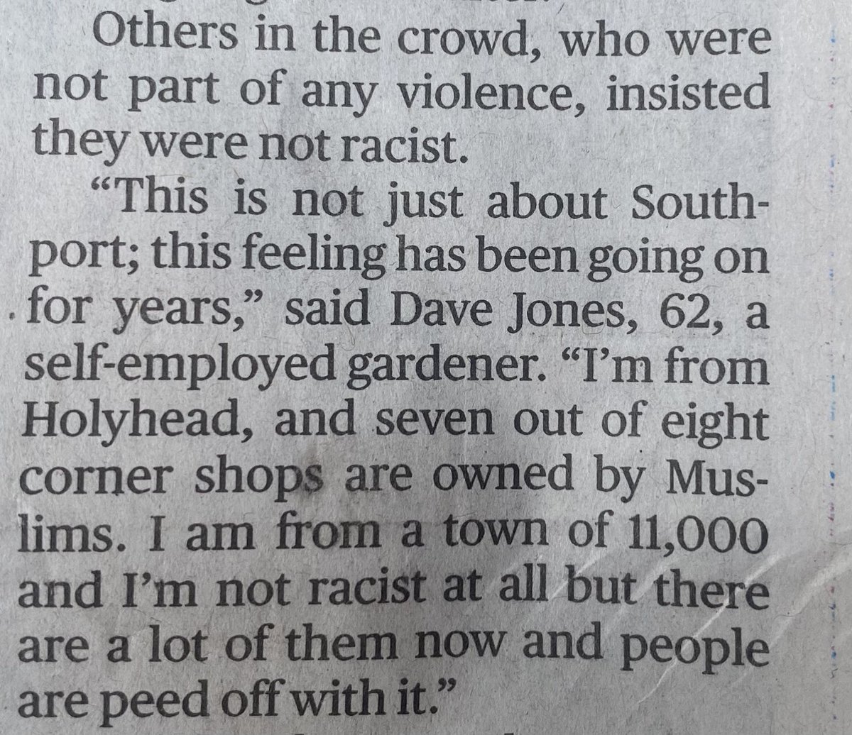 sounds fairly racist to me, dave