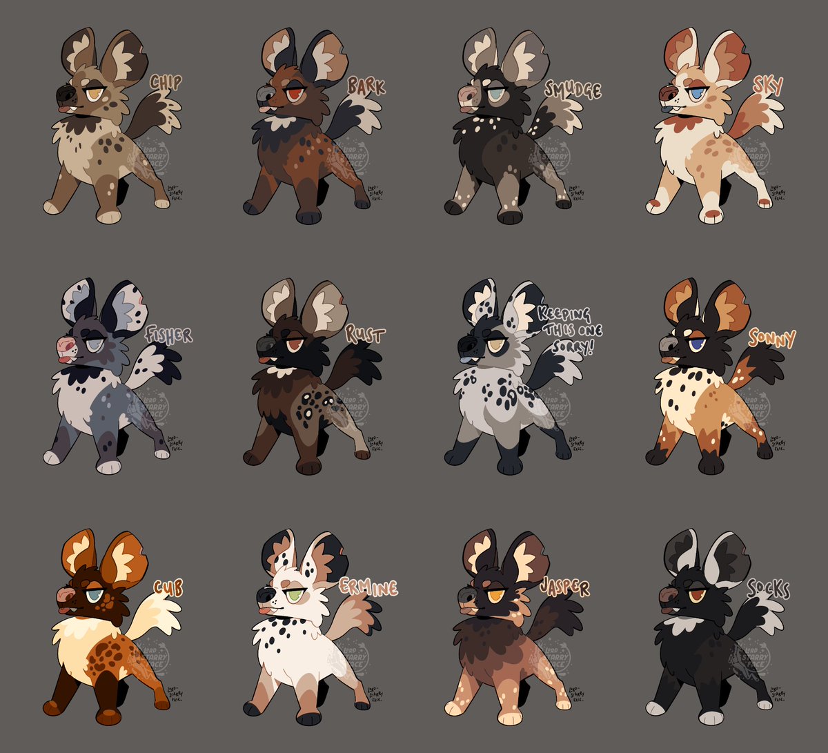 Hyena adopts available on my ko-fi! I couple were grabbed in the member pre-claim ✨ l/ink below!