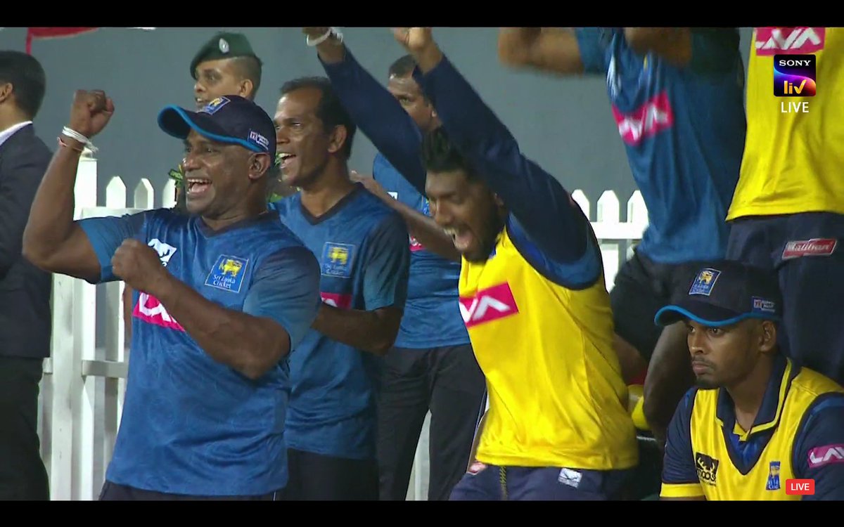 CricCrazyJohns's tweet photo. The happiness in the face of Legend Jayasuriya.

- He was standing, supporting through the innings, finally a smile, deserving for the great man. https://t.co/yx8h2dVXqN