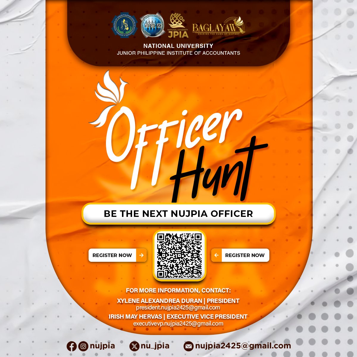 nu_jpia's tweet photo. Calling All Future NUJPIA Leaders! 

We are seeking passionate individuals to step up as officers and help us in "Soaring the Dawn of Victory."
APPLY NOW and be part of BAGLAYAW Federation!

Submit your application through this link
https://t.co/QDNqwgN1pZ

#OfficerHunt https://t.co/3JhCycRdXM