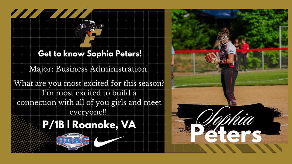 <a href="/softballferrum/">Ferrum Softball</a> Give a warm welcome to Sophia Peters!!🖤🐾