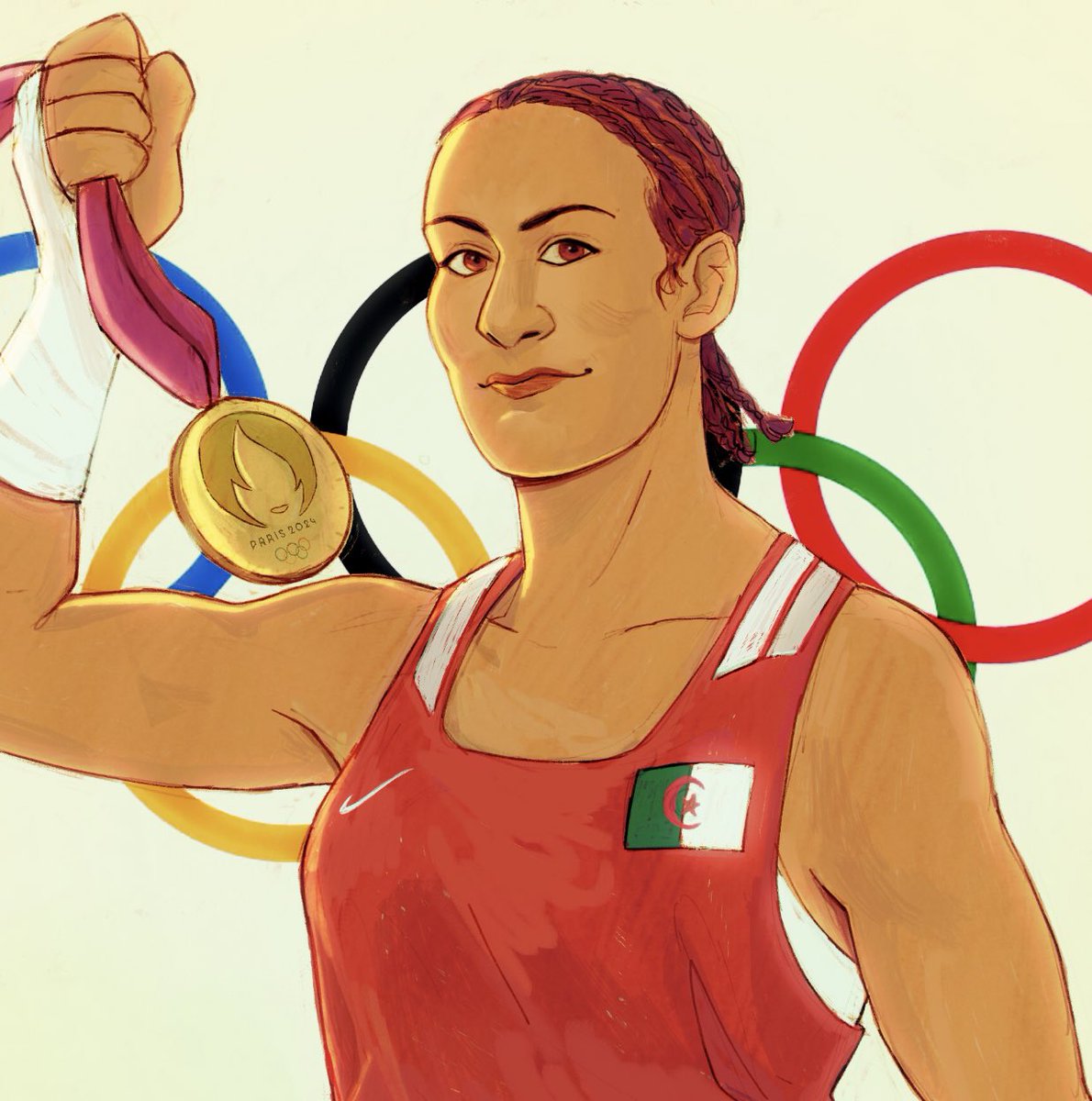 Our Algerian pride and honor Imane Khelif 😌❤️ KEEP PUNCHING AND MAKE THEM CRY!!