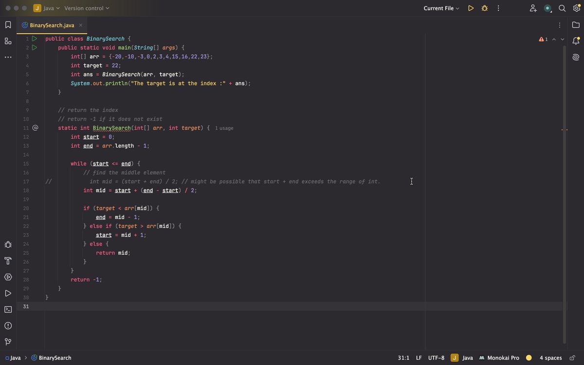 SwaroopMane22's tweet photo. Day 10 of learning Java

Today I learned about Binary Search https://t.co/KCPLbfUODd