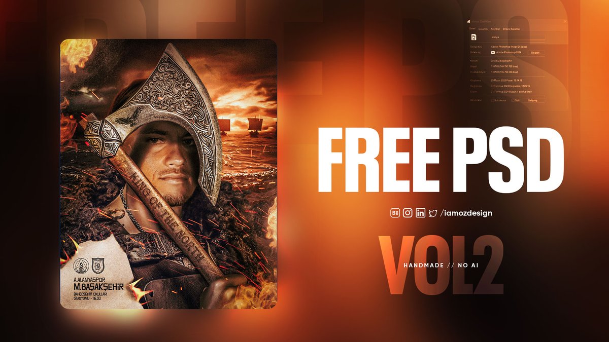 🚨 Free PSD Vol.2
🫡 Retweet ve yorum yapan herkese PSD dosyasını gönderiyorum. Birde takip 🎯

Kendini geliştirmek isteyen tasarımcılara faydası olacağını düşünüyorum.
