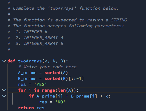 ccorteso1's tweet image. Permuting Two Arrays #HackerRank