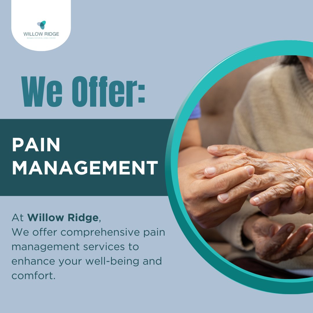 WillowRidge14's tweet image. Managing pain, enhancing lives. 🌼 Explore our comprehensive pain management services for a more comfortable and fulfilling life. #PainManagement #EnhancedWellBeing