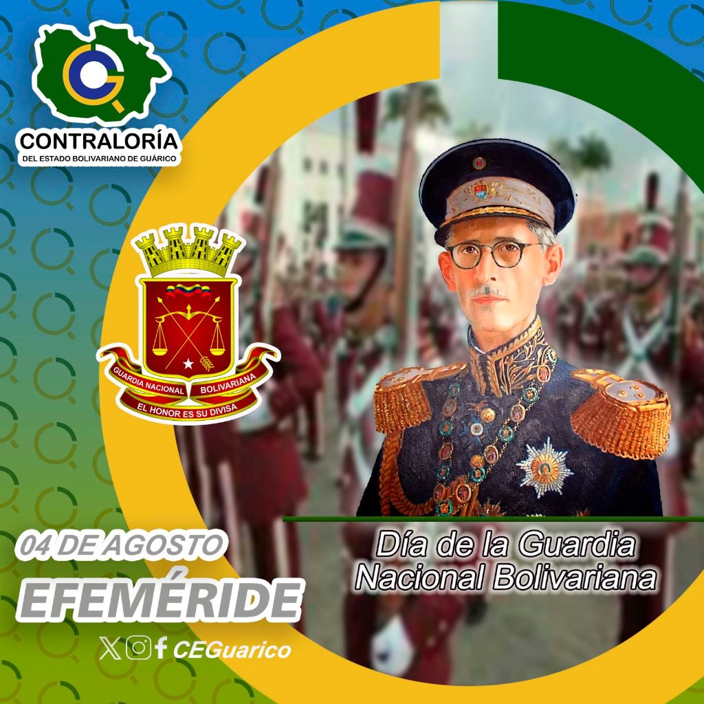 #CEBGInforma #04Ago la Guardia Nacional Bolivariana, fue fundada en 1937 por el entonces presidente Eleazar López Contreras. Llamada Fuerza Armada de Cooperación surgió debido a la necesidad de mantener la integridad y seguridad de la población y el territorio. #SNCF #CGR