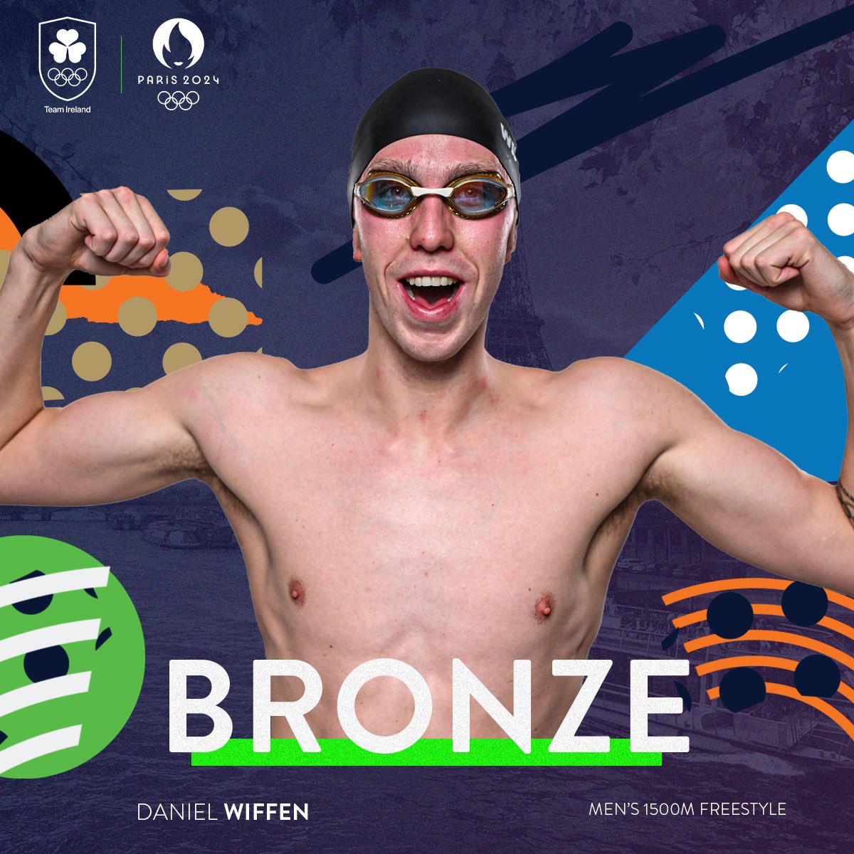 TeamIreland's tweet image. DANIEL WIFFEN! ✨

Bronze medallist in the men’s 1500m freestyle!!! A two time Olympic Medallist 🤯

#TeamIreland | #Paris2024
