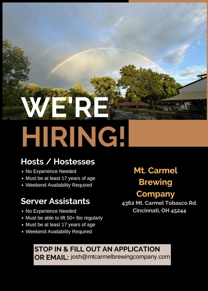 Hello Cincinnati! Several of our team members are getting ready to go off to school and this means we're hiring...