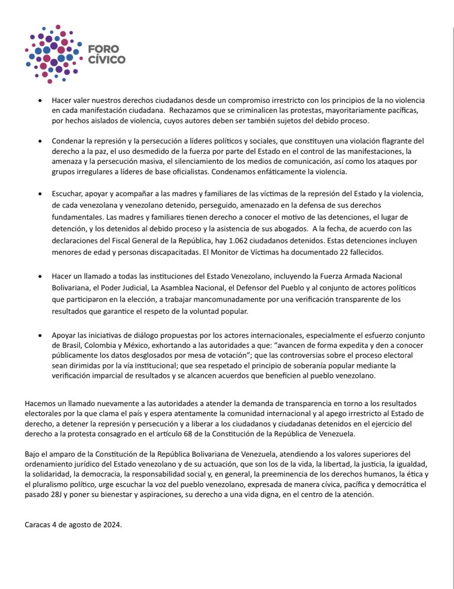A 8 días de la elección presidencial, nuestro país atraviesa horas oscuras que debemos iluminar con la verdad.

Texto completo del comunicado: drive.google.com/file/d/1FYA5Y-…