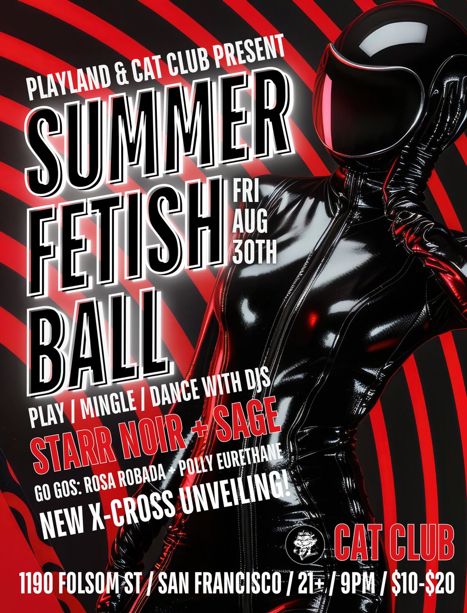 #sfevents #wednesday #playlandsf #catclubsf #lgbtq🌈 #sanfrancisco #kinkcommunity #dungeonplay #folsom #alternativelifestyles #adultcontent #somasf #downtownsf #thingstodoinsf #bayarea