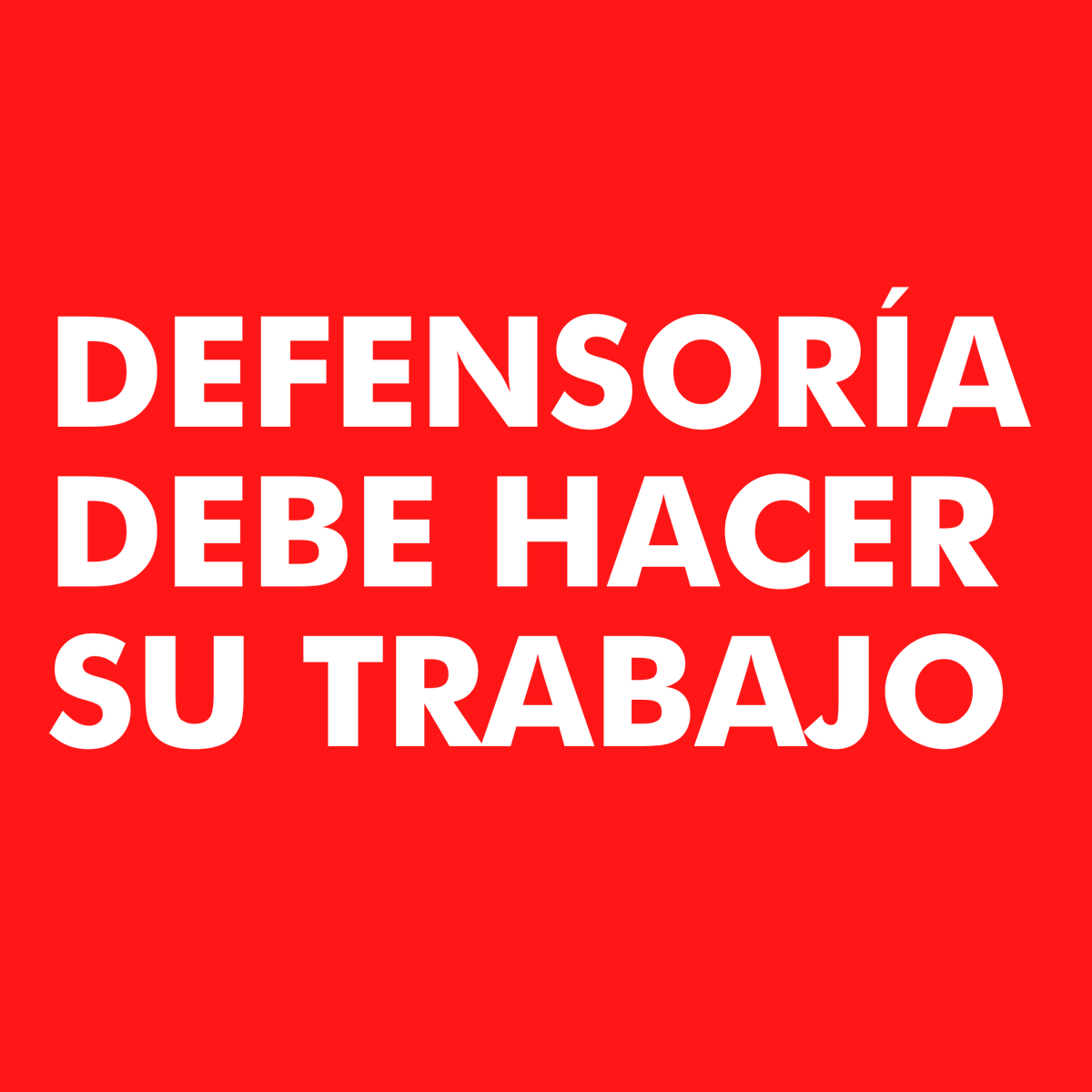 La Defensoría del Pueblo (<a href="/Defensoria_Vzla/">Defensor del Pueblo</a>) debe publicar nombres, lugar de reclusión y velar por los DDHH de todas las personas detenidas arbitrariamente en Venezuela.

Le recordamos a Alfredo Ruiz (<a href="/aruizddp/">Alfredo Ruiz</a>), Defensor del Pueblo, sus obligaciones con la Constitución y la Ley