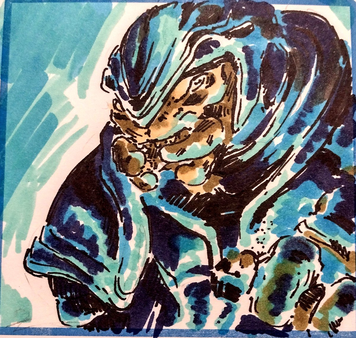 #HeroesCon2024! Made #Abe_sapien, the #arbiter, and #the_emperor #marker_sketch es on coasters for a charity they were running.