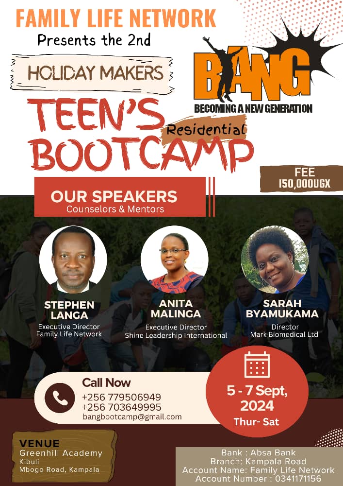 BecomingAN9767's tweet image. Hello BANG!!! Another exciting opportunity for you to develop yourself is here!! Join the Holiday Makers Teens Boot camp, which will be Residential. Note that we shall have key note speakers. 📅5-7th Sept 2024 🚩Greenhill Academy, Kibuli 💴150k 
Don&apos;t miss!!!
#VMCS