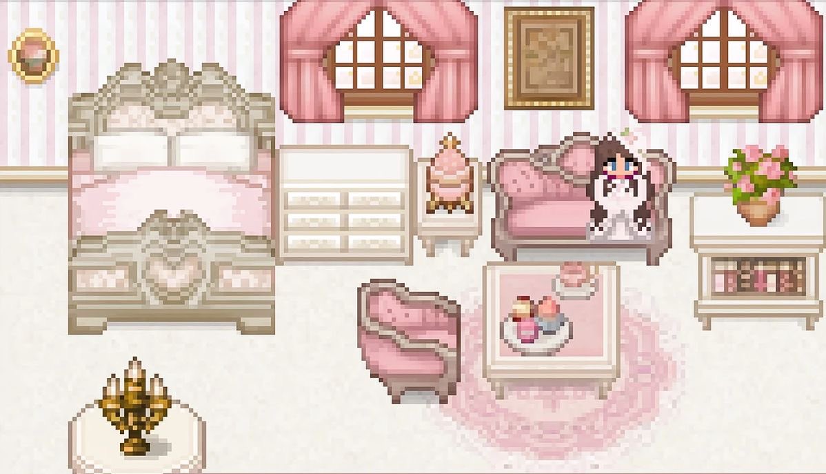 piinkimi_'s tweet photo. princess pink room in stardew valley https://t.co/3tQ5tPjiZR