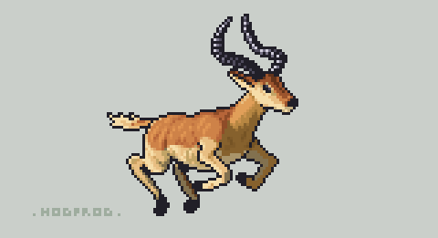 #impala for #pixel_dailies <a href="/Pixel_Dailies/">Pixel Dailies</a> 
#pixelart #ドット絵